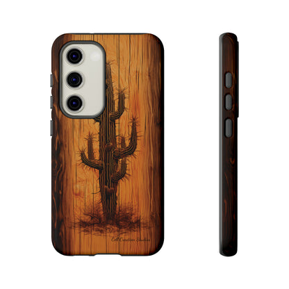 "Cactus Burnt Wood Phone Case" -Tough Cases