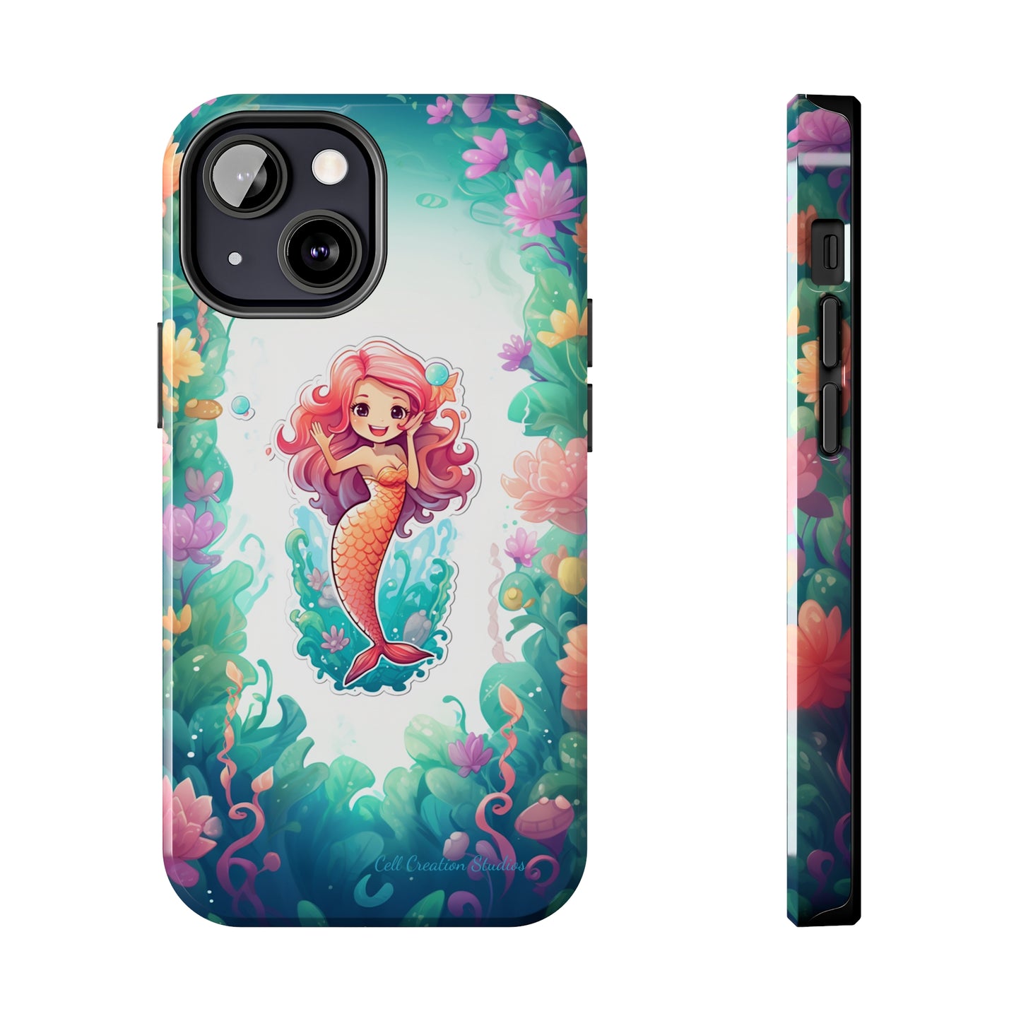 "Pink Seaflower Mermaid" -Tough iPhone Cases