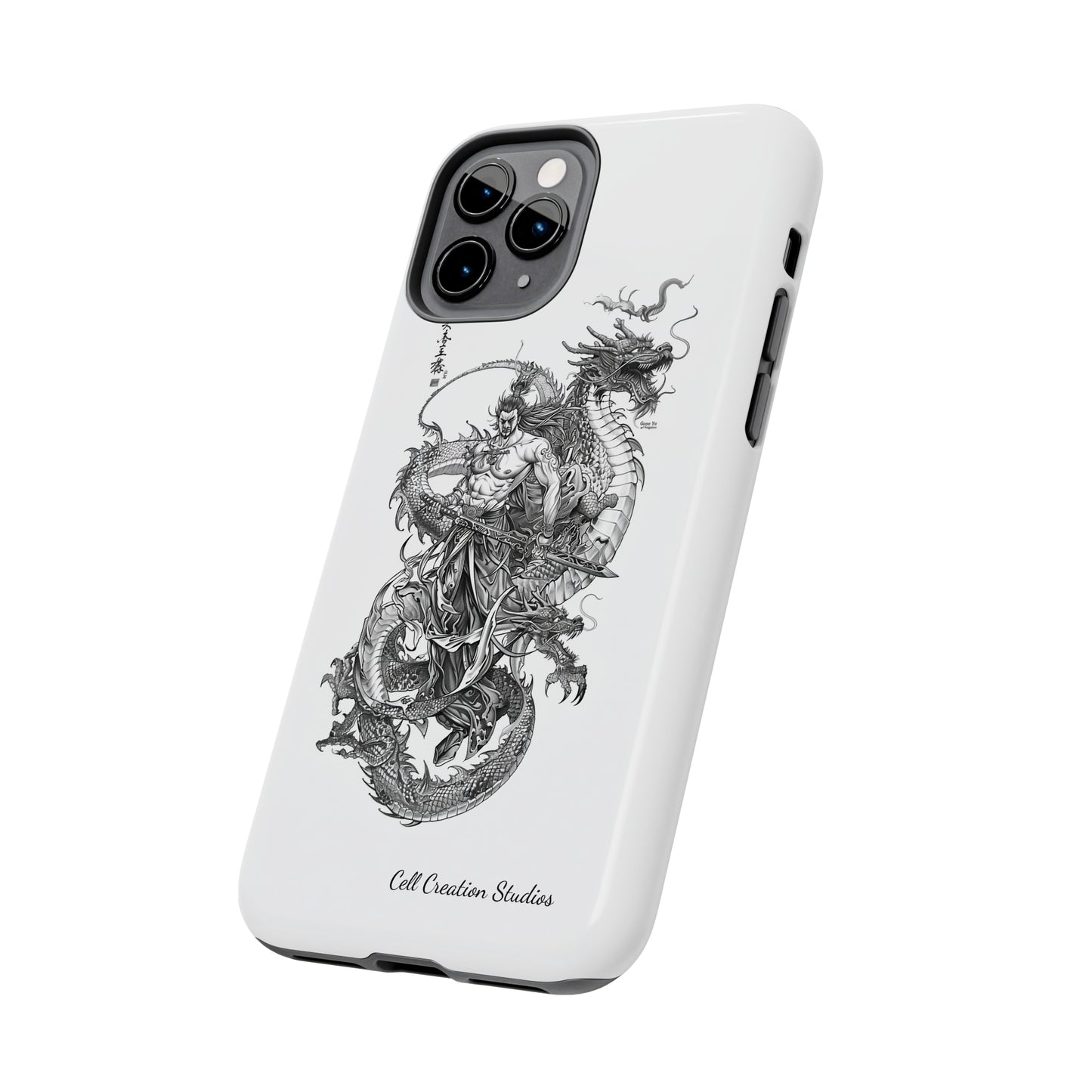 "Samurai and Dragon Sketch" -Tough iPhone Cases