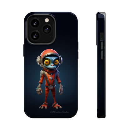 The "AstroGuard" Animated Blue Alien Astronaut Phone Case -MagSafe Tough Cases