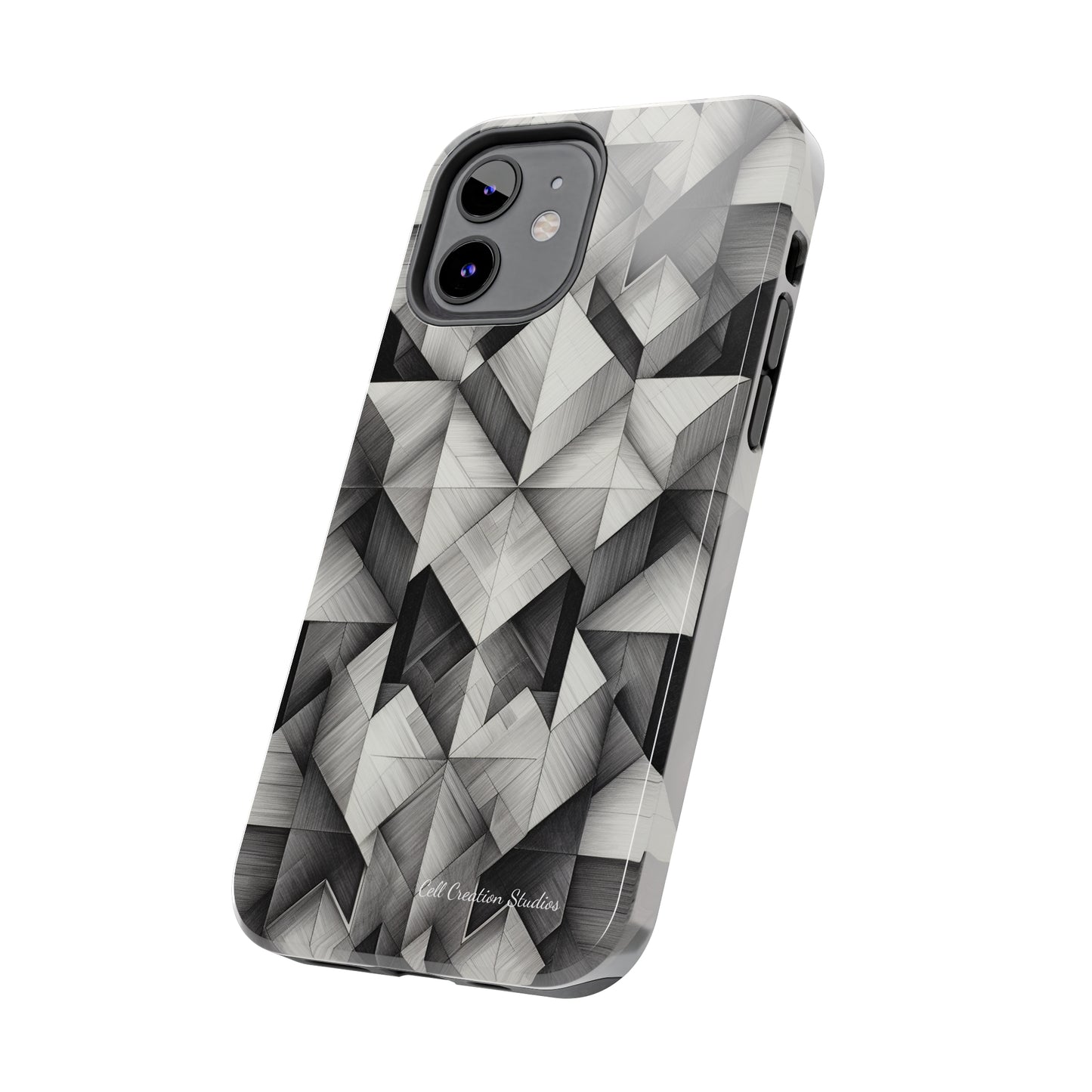 The "Black and White Geometric Pattern" Cell Phone Case- Elevate Your Phone's Style-Tough Phone Cases