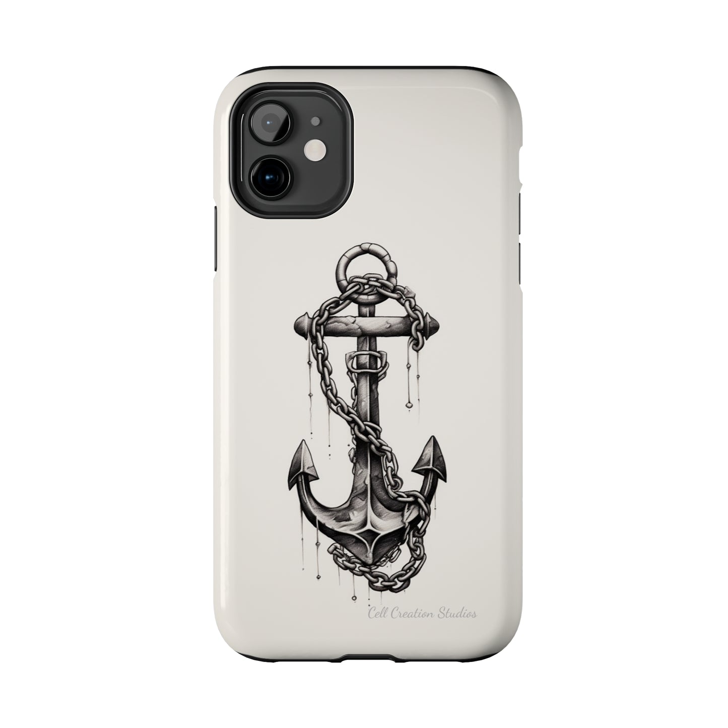 "Nautical Elegance Anchor" -Tough iPhone Cases