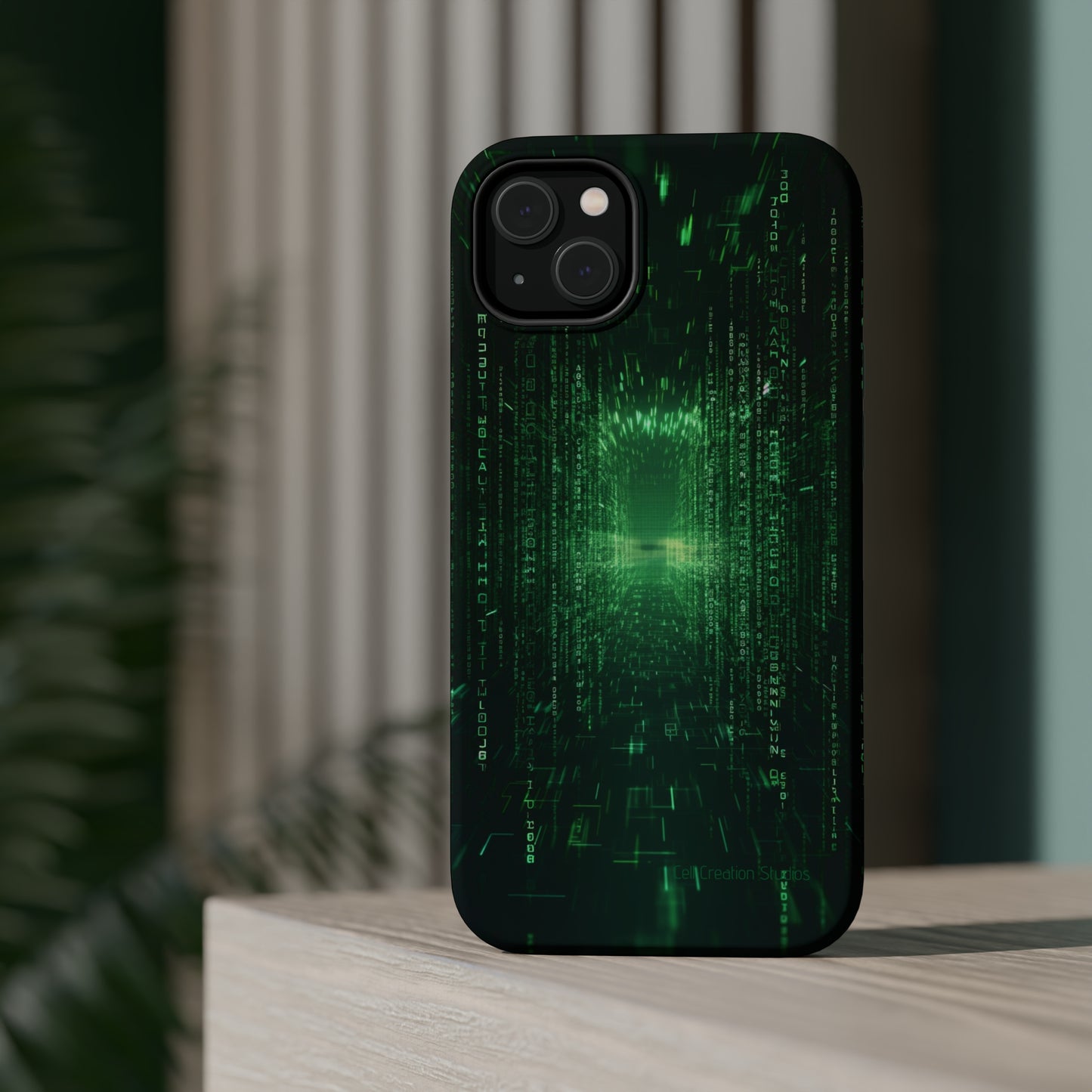 Introducing our "Digital Code Stream" Cell Phone Case – where style meets technology for your device's protection -MagSafe Tough Cases