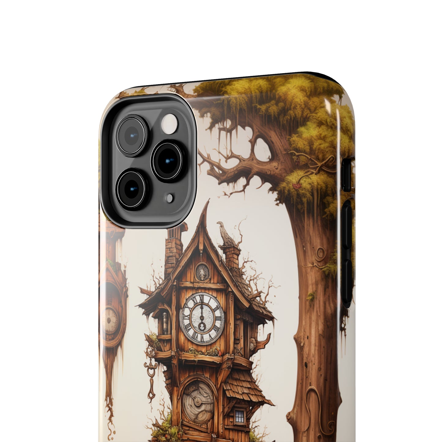 Introducing the "Mystical Wooden Clock" Cell Phone Case – Embrace Enchantment and Timeless Beauty -Tough Phone Cases