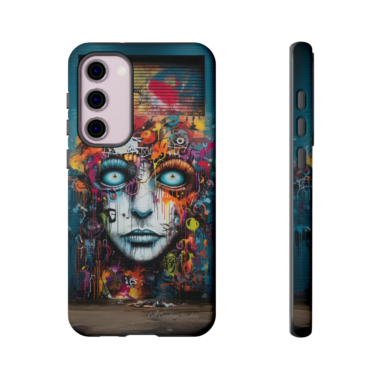 Elevate Your Style with our "Graffiti Face Concrete Wall" Phone Case -Tough Cases