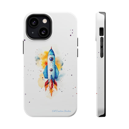 Introducing our "Cosmic Rocket" Cell Phone Case – Where Style Meets Adventure -MagSafe Tough Cases