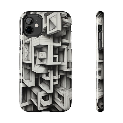 The "Geometric Right Angles" Cell Phone Case -Experience Sleek Simplicity-Tough Phone Cases