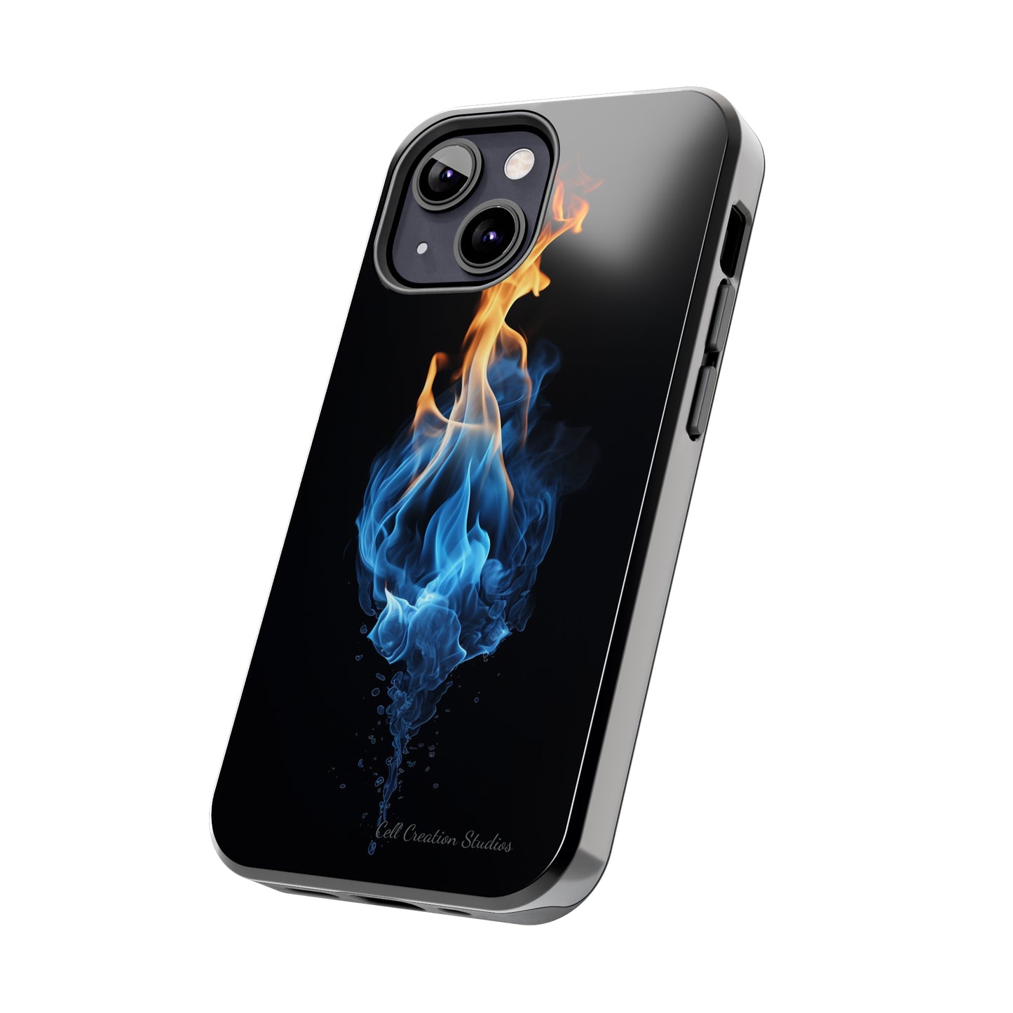 "Elegant Blue and Orange Flame" Phone Case: Ignite Your Style -Tough Phone Cases