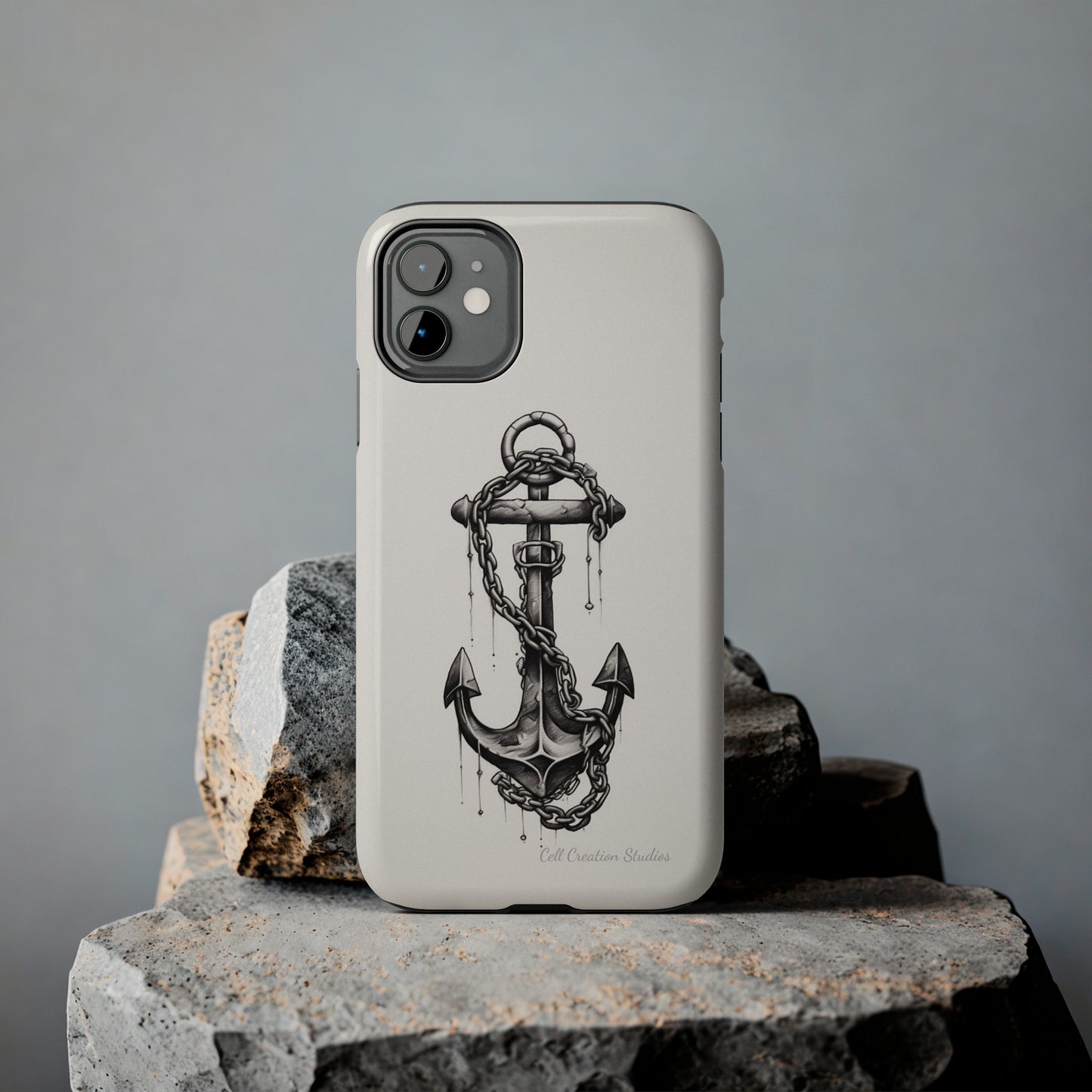 "Nautical Elegance Anchor" -Tough iPhone Cases