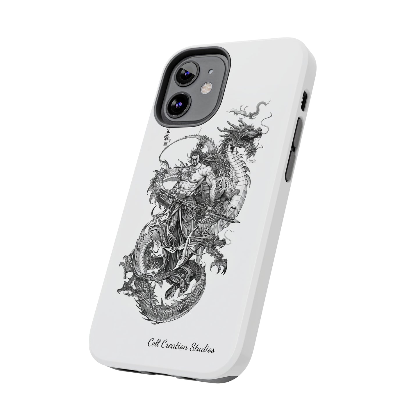 "Samurai and Dragon Sketch" -Tough iPhone Cases