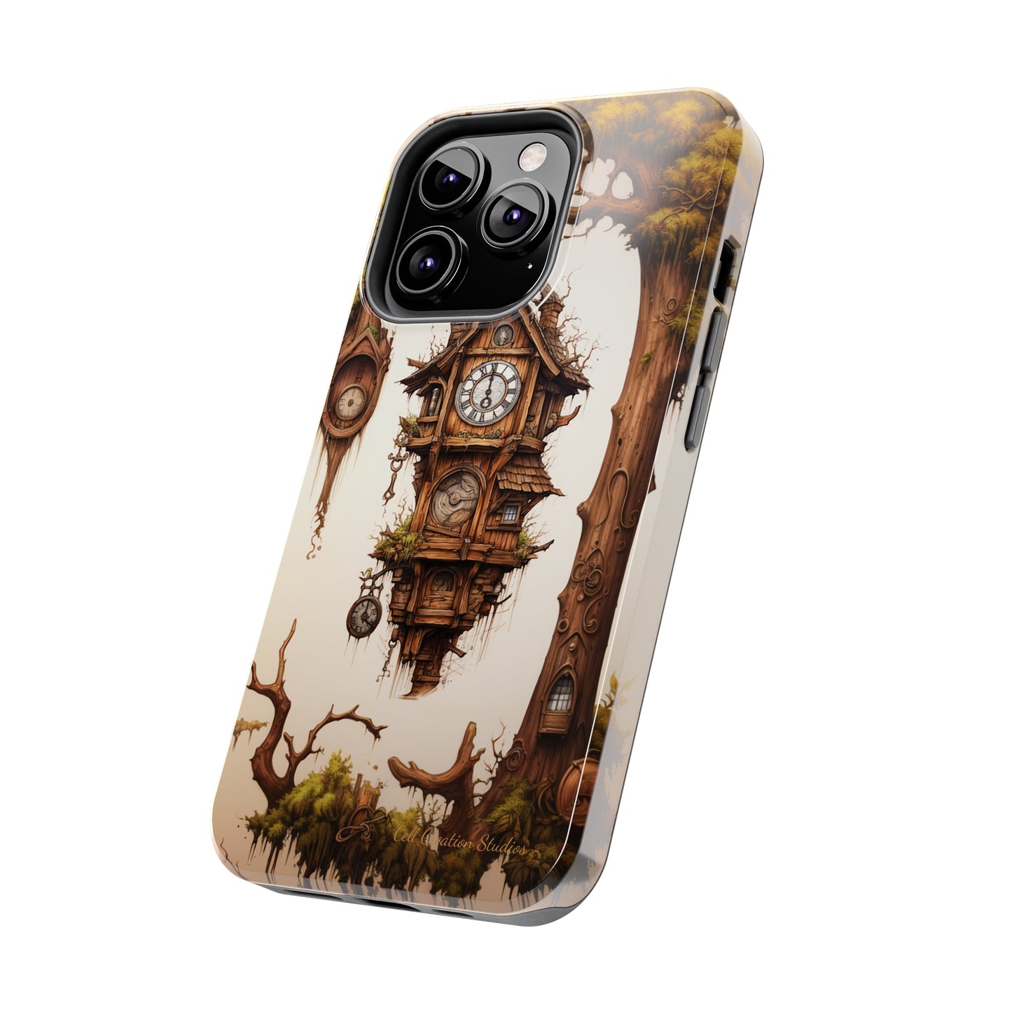 Introducing the "Mystical Wooden Clock" Cell Phone Case – Embrace Enchantment and Timeless Beauty -Tough Phone Cases