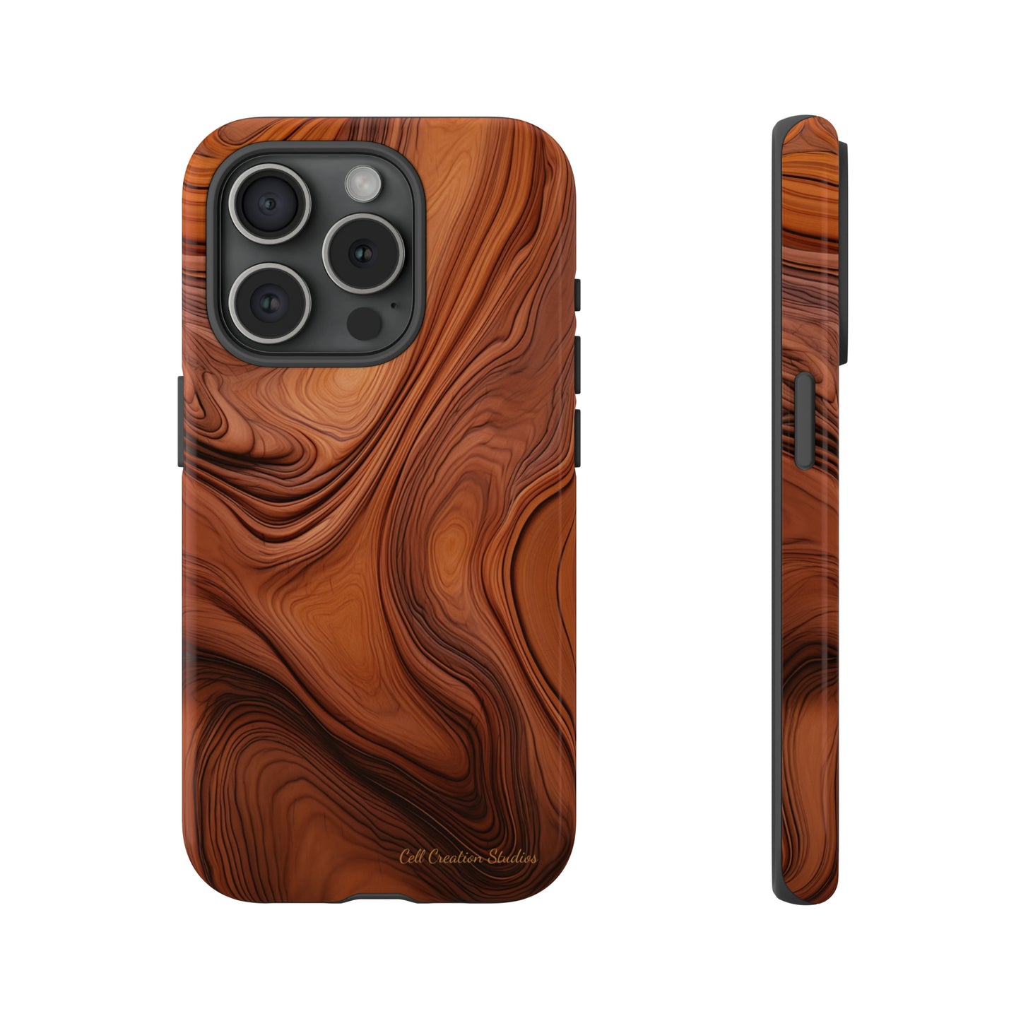 The "Natural Elegance" Wood Pattern Phone Case-Tough Cases