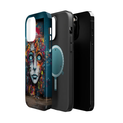 Elevate Your Style with our "Graffiti Face Concrete Wall" Phone Case -MagSafe Tough Cases