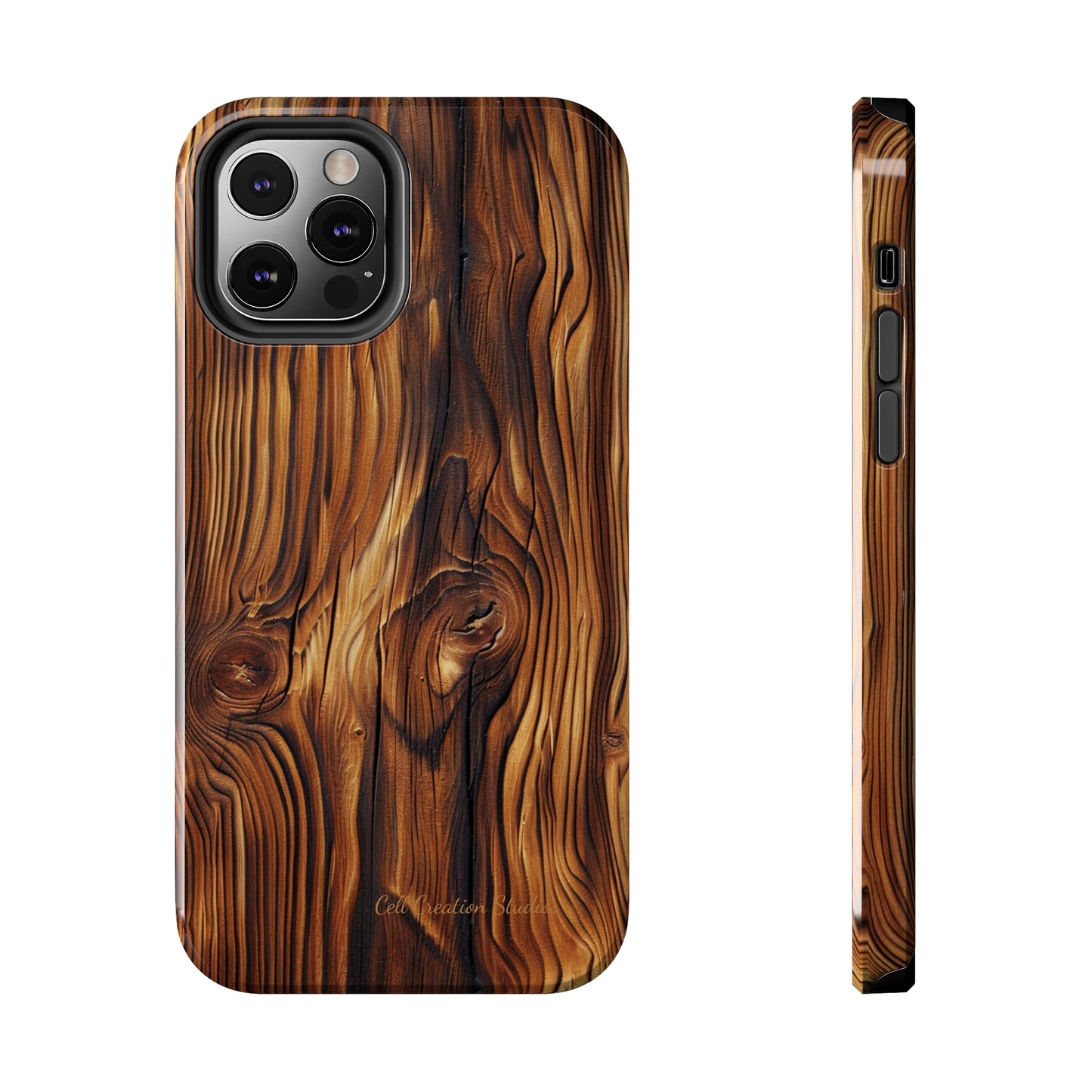 "Wood Grain Elegance" -Tough iPhone Cases