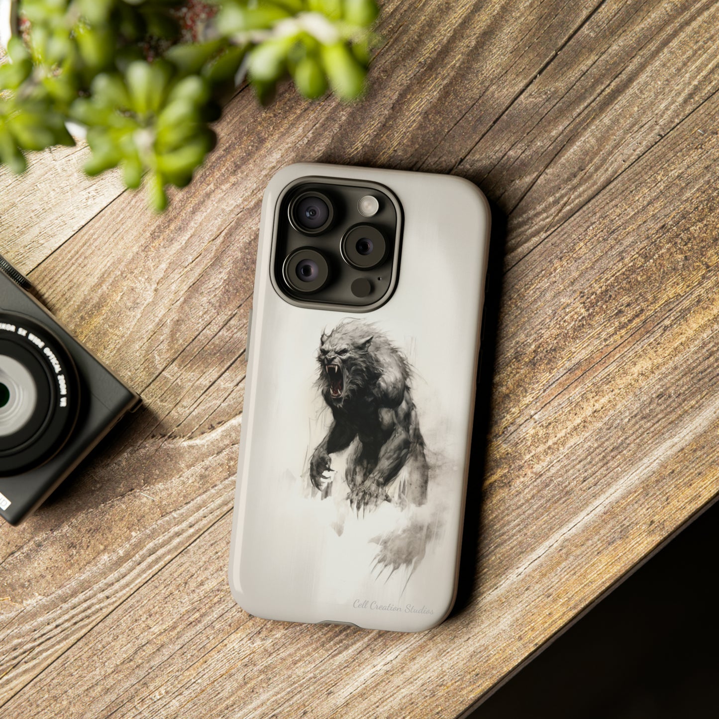 "Moonlit Shadow" Werewolf Sketch Cell Phone Case -Tough Cases