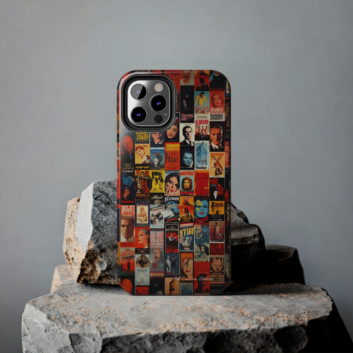 Introducing the "Vintage Movie Poster Collage" Cell Phone Case – Timeless Hollywood Charm -Tough Phone Cases