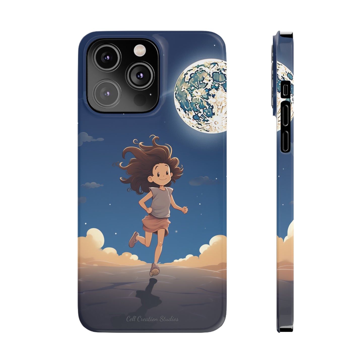 Introducing the "Moonlit Runner" Cell Phone Case – Embrace Adventure with a Captivating Moonlit Design -Slim Phone Cases