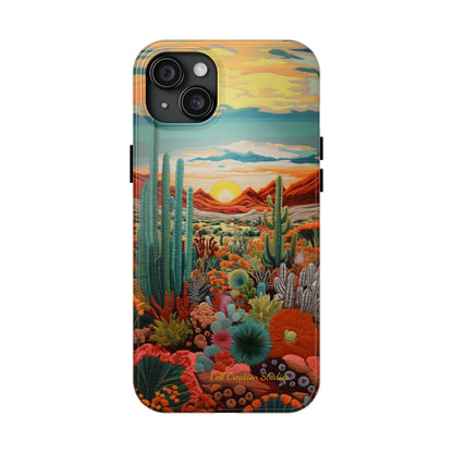 "Desert Bloom Embroidery" -Tough iPhone Cases