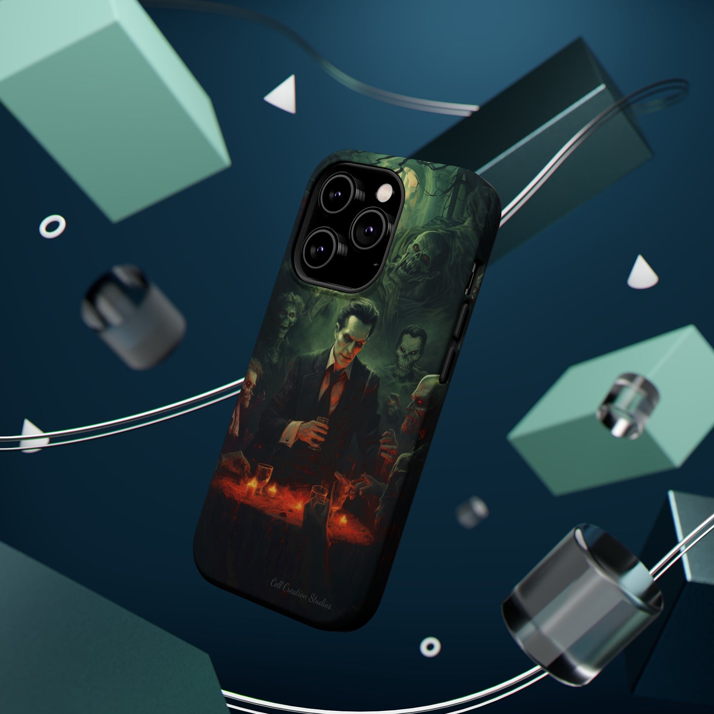 Introducing the "Dracula's Halloween Soiree" Cell Phone Case – Join the Spooky Gathering -MagSafe Tough Cases