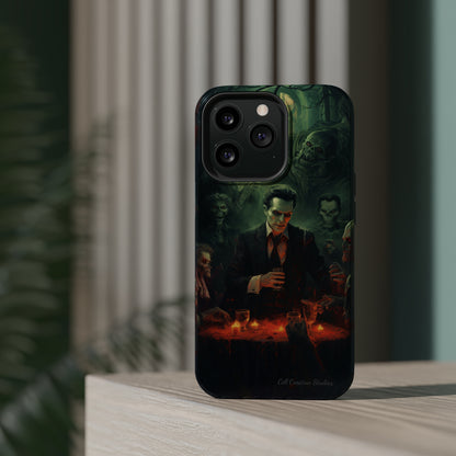 Introducing the "Dracula's Halloween Soiree" Cell Phone Case – Join the Spooky Gathering -MagSafe Tough Cases