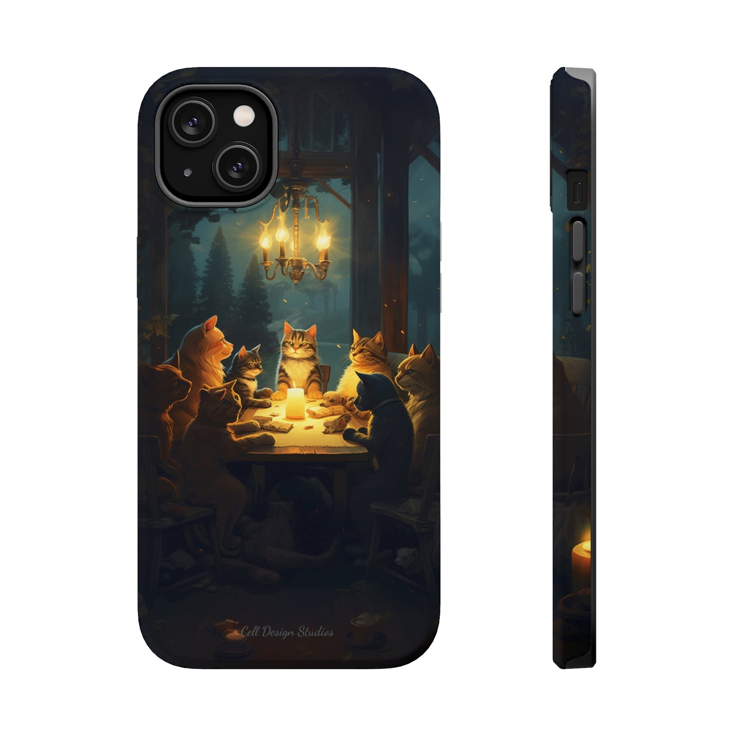 Introducing the "Paws & Whiskers Soirée" Cell Phone Case – A Feast of Friendship Under the Stars! -MagSafe Tough Cases