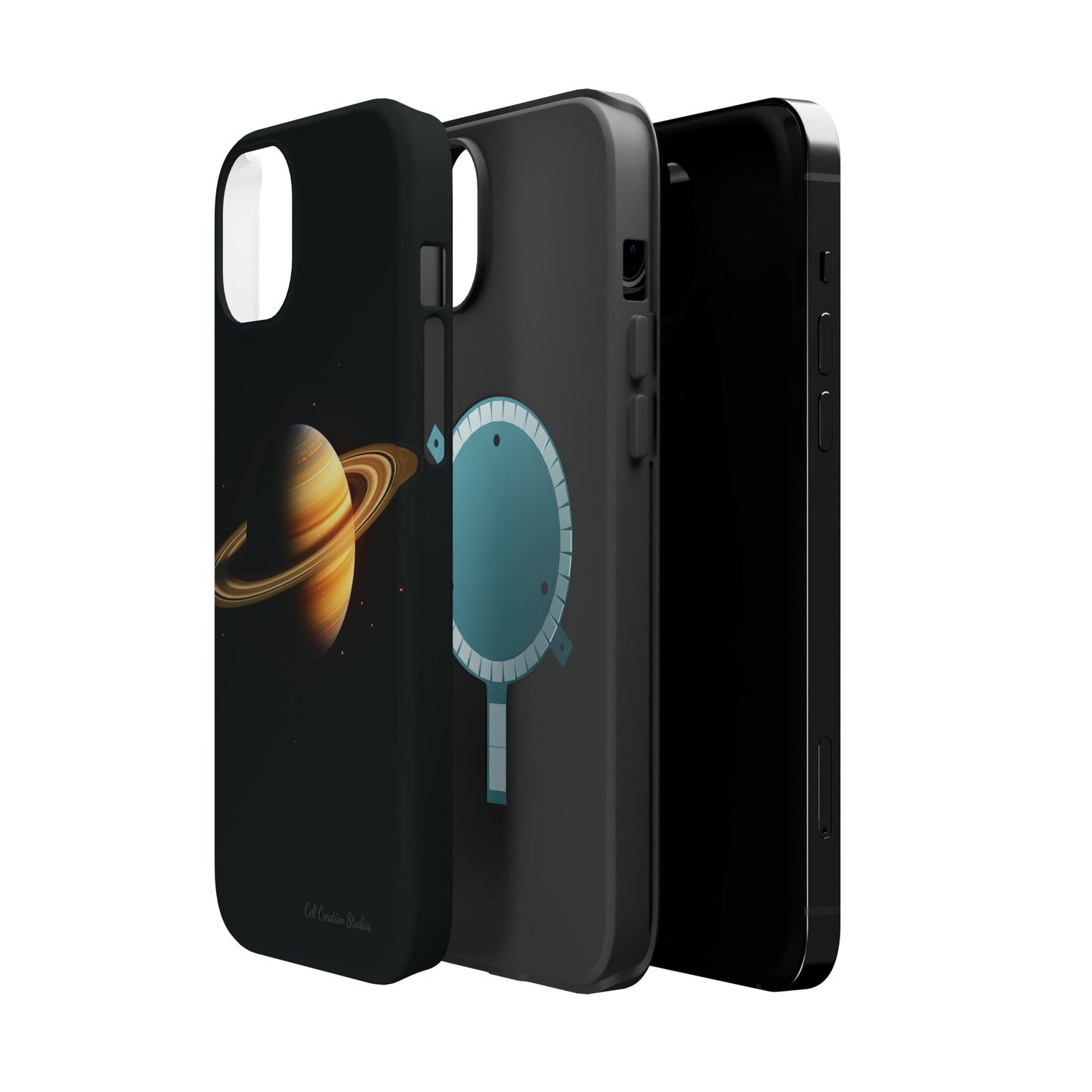 Introducing the "Saturn's Elegance" Cell Phone Case – A Cosmic Masterpiece -MagSafe Tough Cases