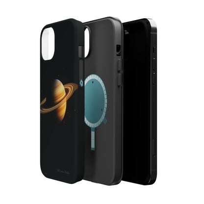 Introducing the "Saturn's Elegance" Cell Phone Case – A Cosmic Masterpiece -MagSafe Tough Cases