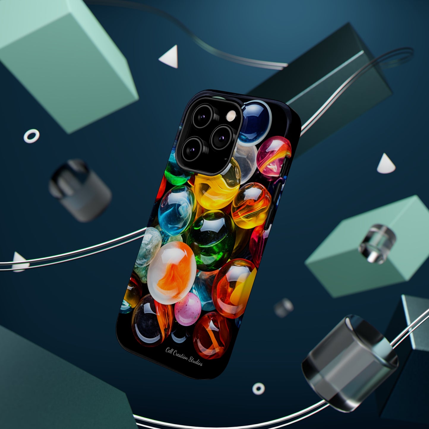 Introducing the "Vibrant Marbles Mosaic" Cell Phone Case – Carry a Kaleidoscope of Colors! -MagSafe Tough Cases