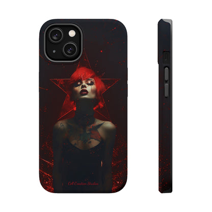 Introducing the "Inked Flame" Cell Phone Case – Embrace Fiery Elegance with a Tattooed Red-Headed Beauty -MagSafe Tough Cases