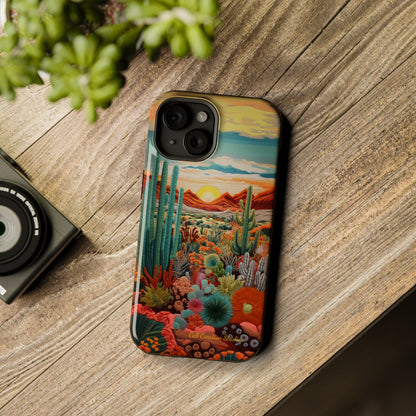 "Desert Bloom Embroidery" -MagSafe Tough iPhone Cases