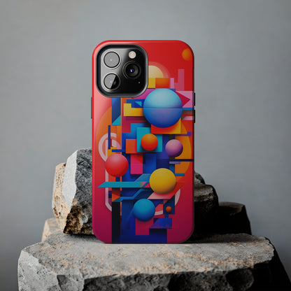 The "Geometric Red Background" Cell Phone Case- Upgrade Your Phone's Aesthetics -Tough Phone Cases