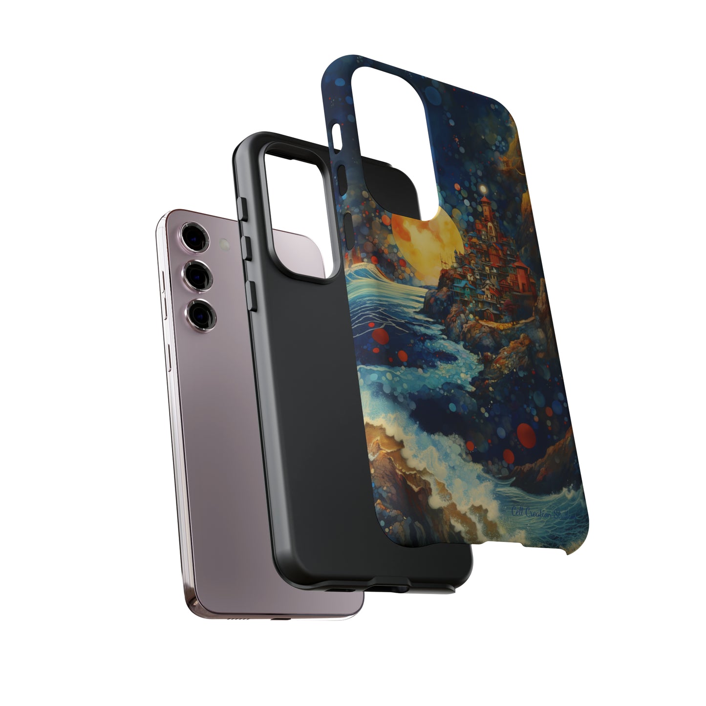 "Moonlit Coastal Vista" -Tough Samsung Phone Cases