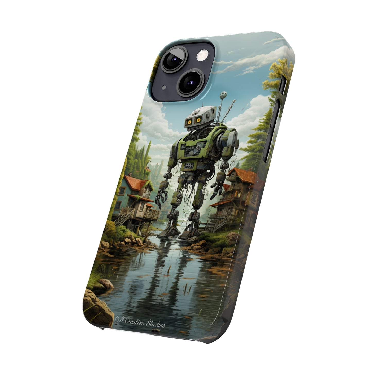 Introducing the "Robo-Rescue" Cell Phone Case – Witness a Heartwarming Scene of Robot Seeking Assistance -Slim Phone Cases