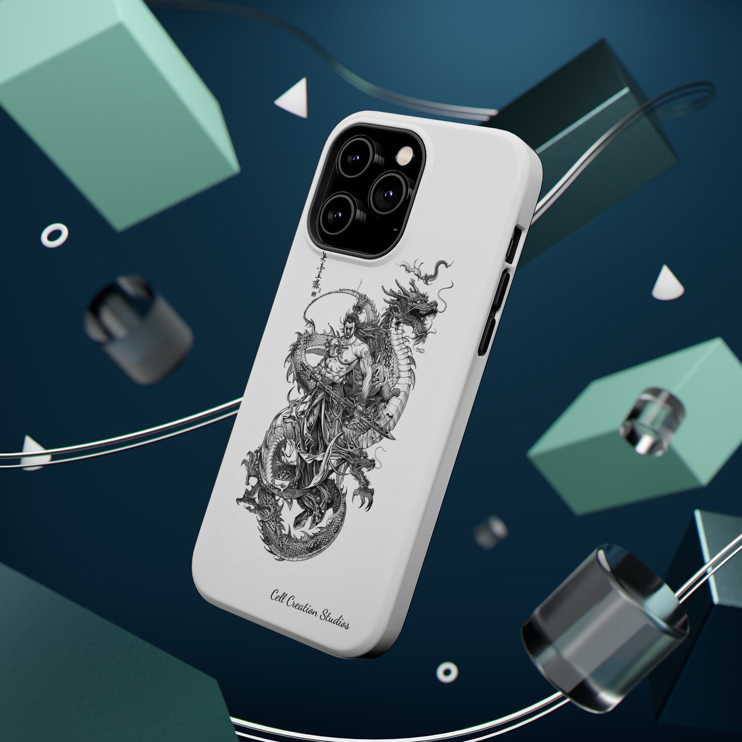 "Samurai and Dragon Sketch" -MagSafe Tough iPhone Cases