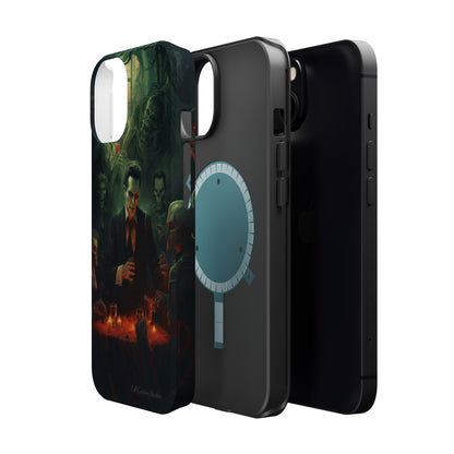 Introducing the "Dracula's Halloween Soiree" Cell Phone Case – Join the Spooky Gathering -MagSafe Tough Cases