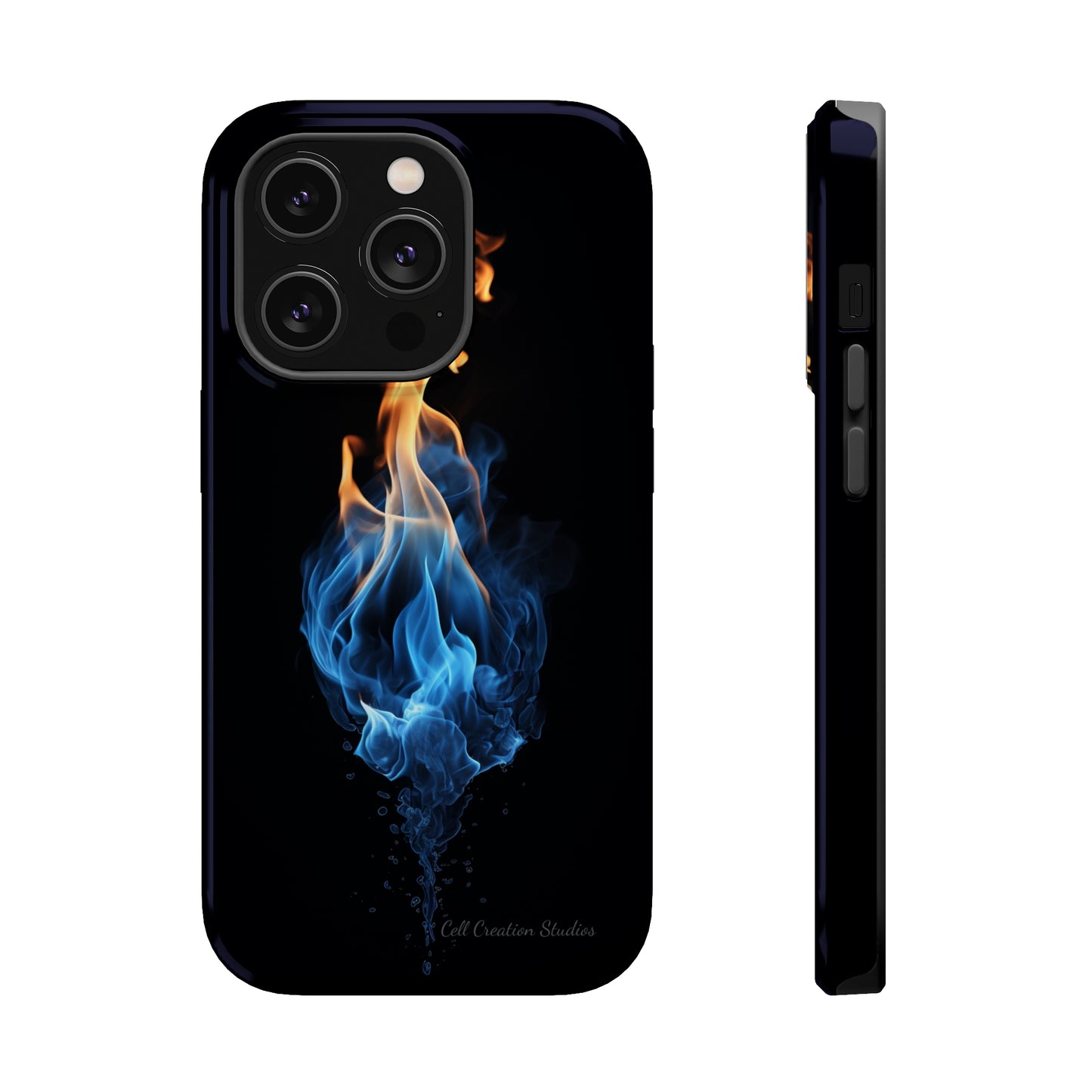 "Elegant Blue and Orange Flame" Phone Case: Ignite Your Style -MagSafe Tough Cases