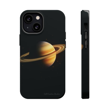 Introducing the "Saturn's Elegance" Cell Phone Case – A Cosmic Masterpiece -MagSafe Tough Cases