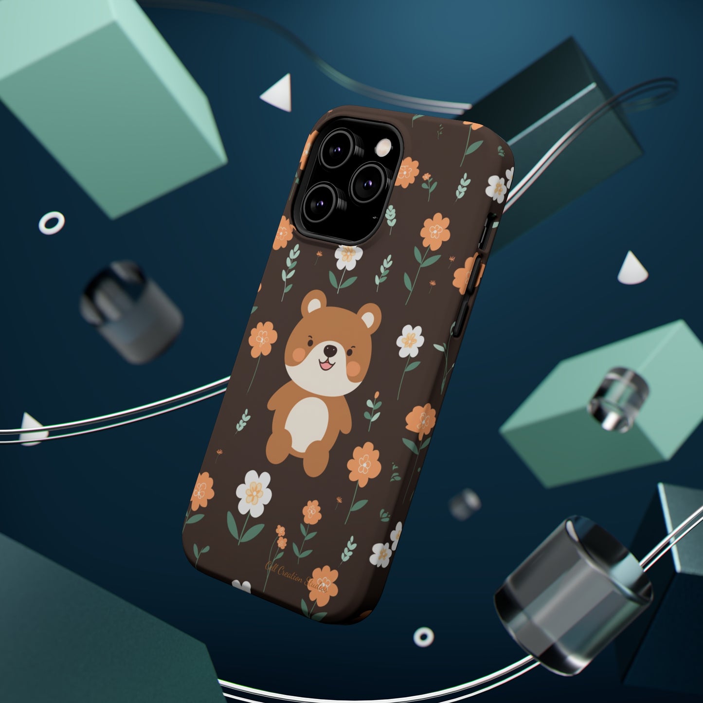 "Floral Bear Elegance" -MagSafe Tough Phone Cases
