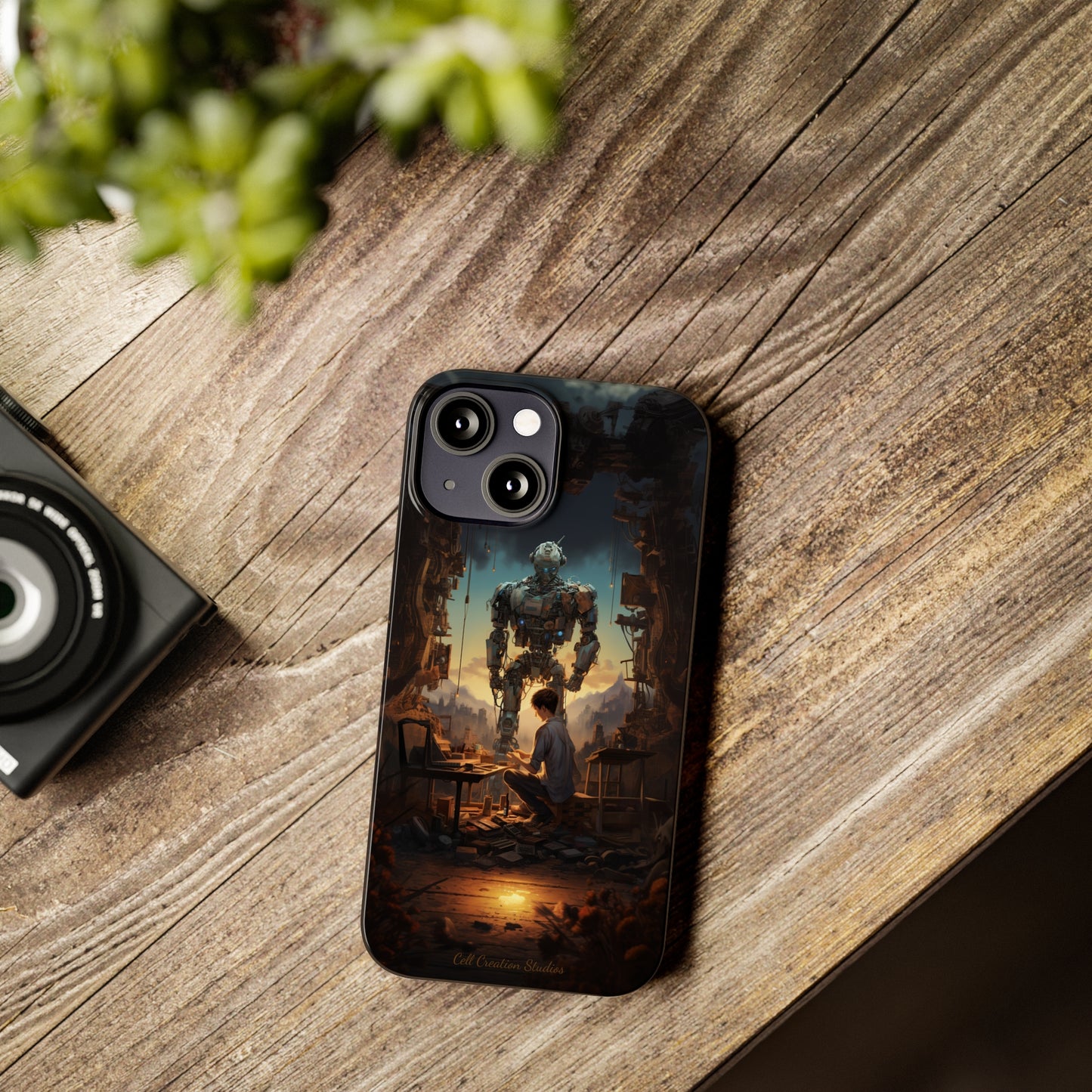 Introducing the "Mechanical Bond" Cell Phone Case – Witness a Captivating Moment of Giant Robot and Boy -Slim Phone Cases