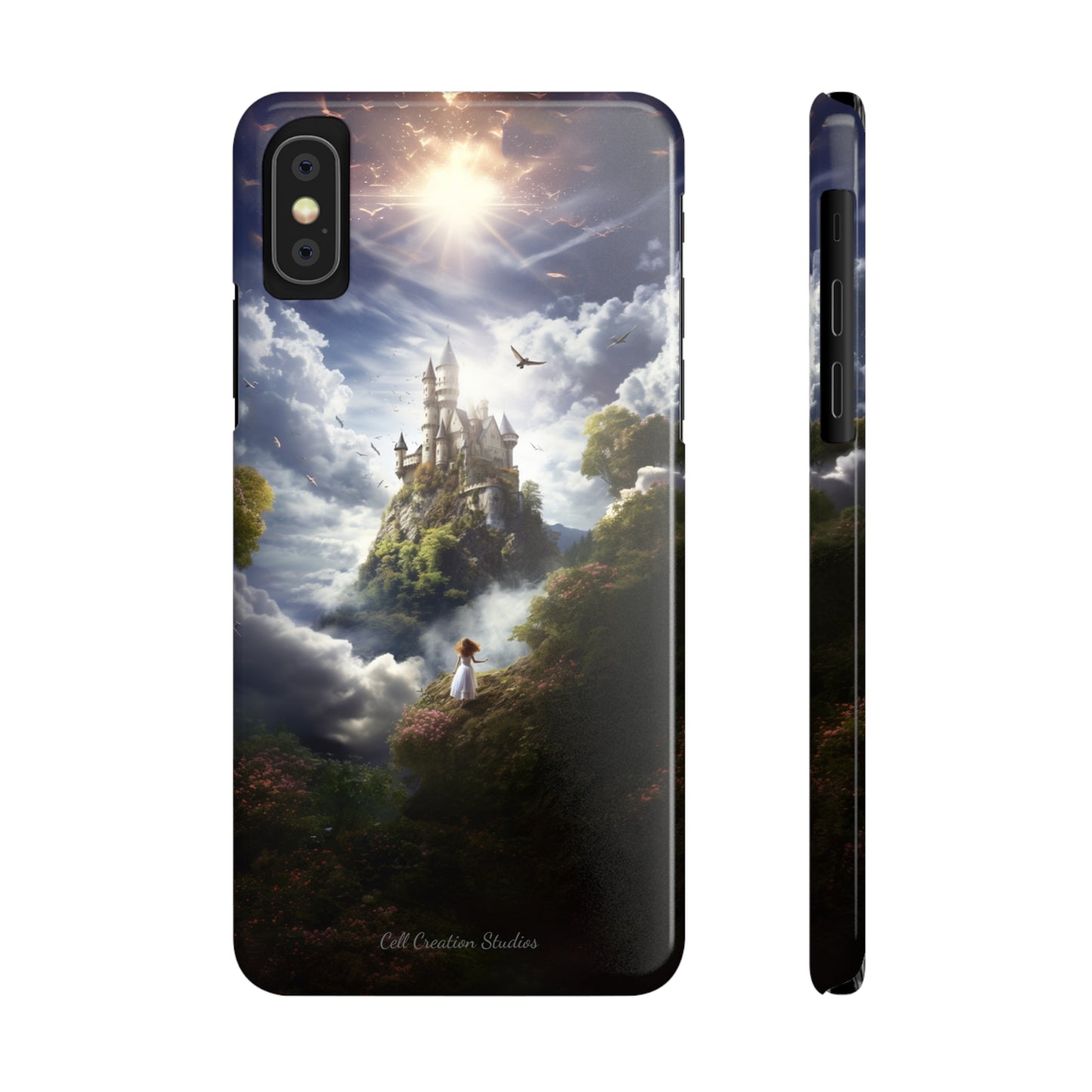 Introducing the "Enchanted Discovery" Cell Phone Case – Embark on a Journey of Magic with a Girl and a Magical Castle! -Slim Phone Cases