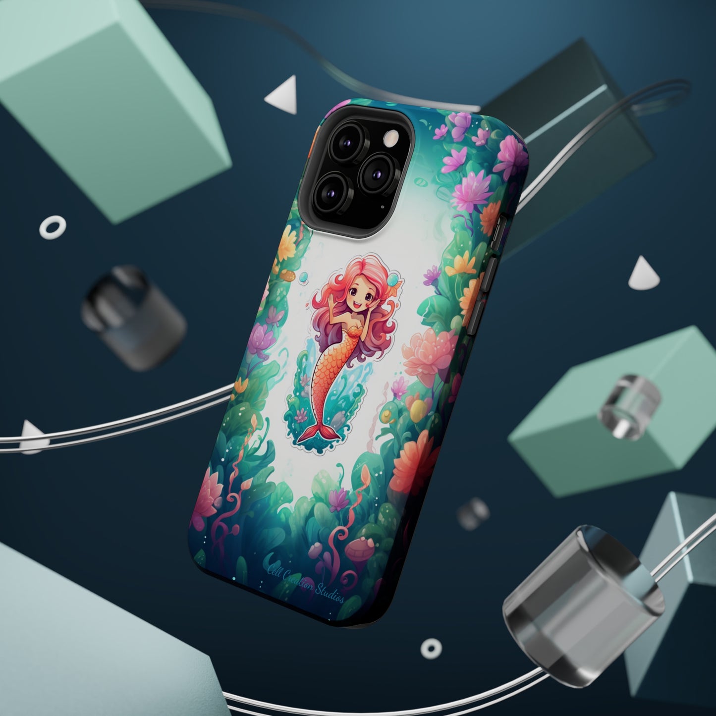 "Pink Seaflower Mermaid" -MagSafe Tough iPhone Cases