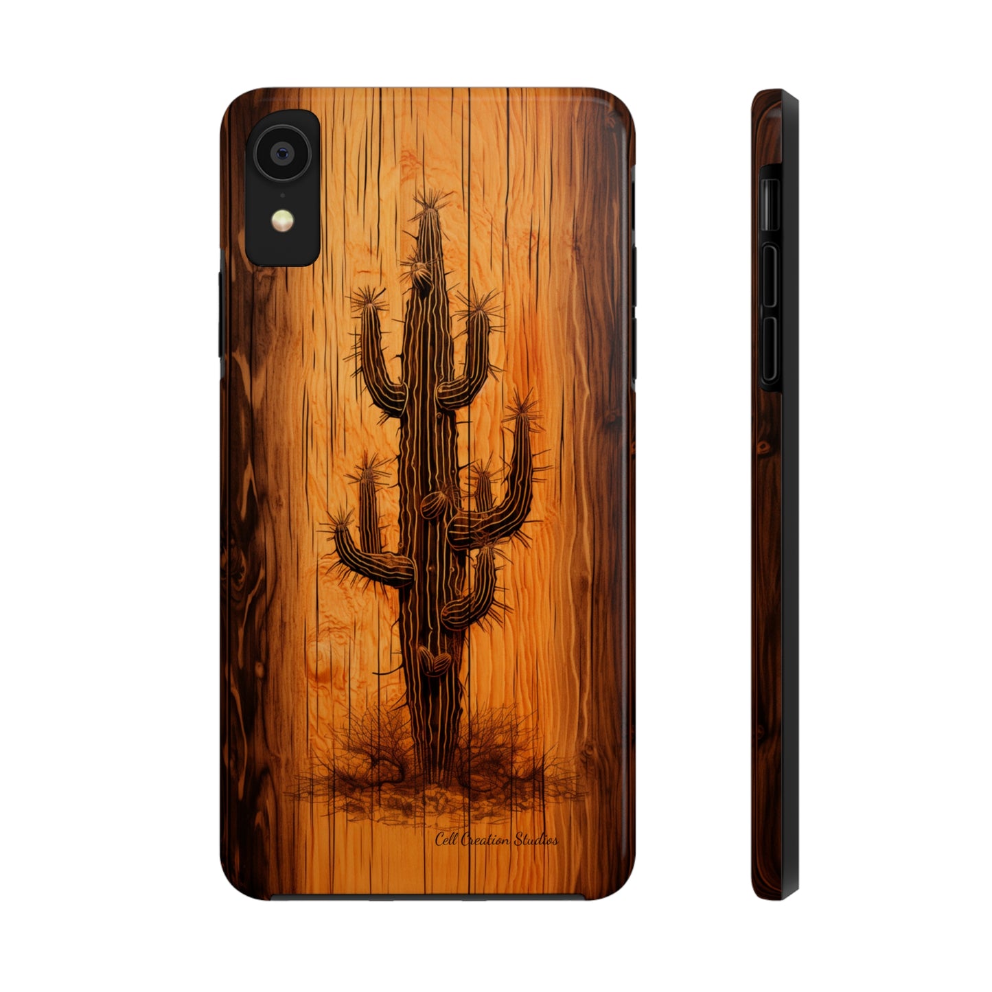 "Cactus Burnt Wood" Phone Case -Tough Phone Cases