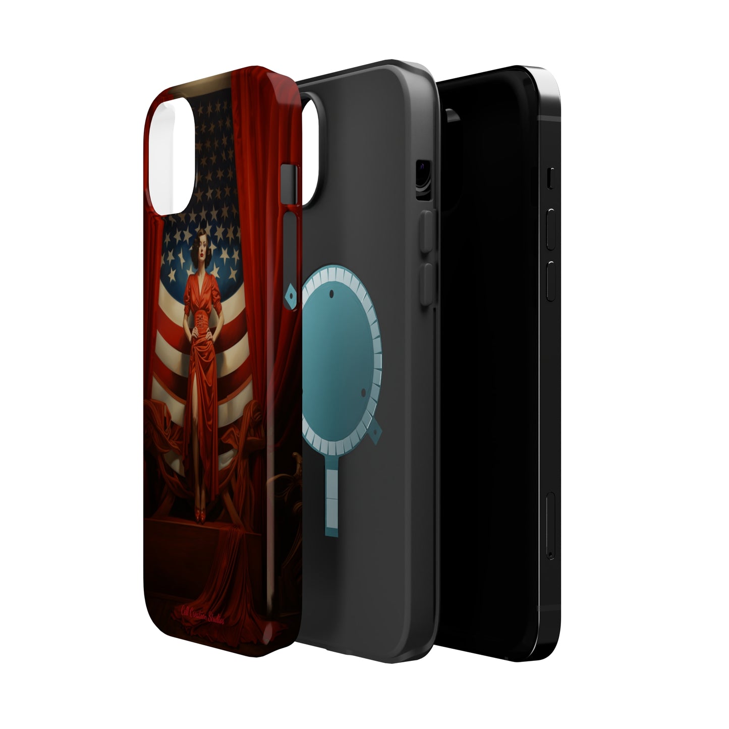 Introducing the "Vintage Glamour" Cell Phone Case – Step into 1920s Elegance with a Patriotic Twist! -MagSafe Tough Cases