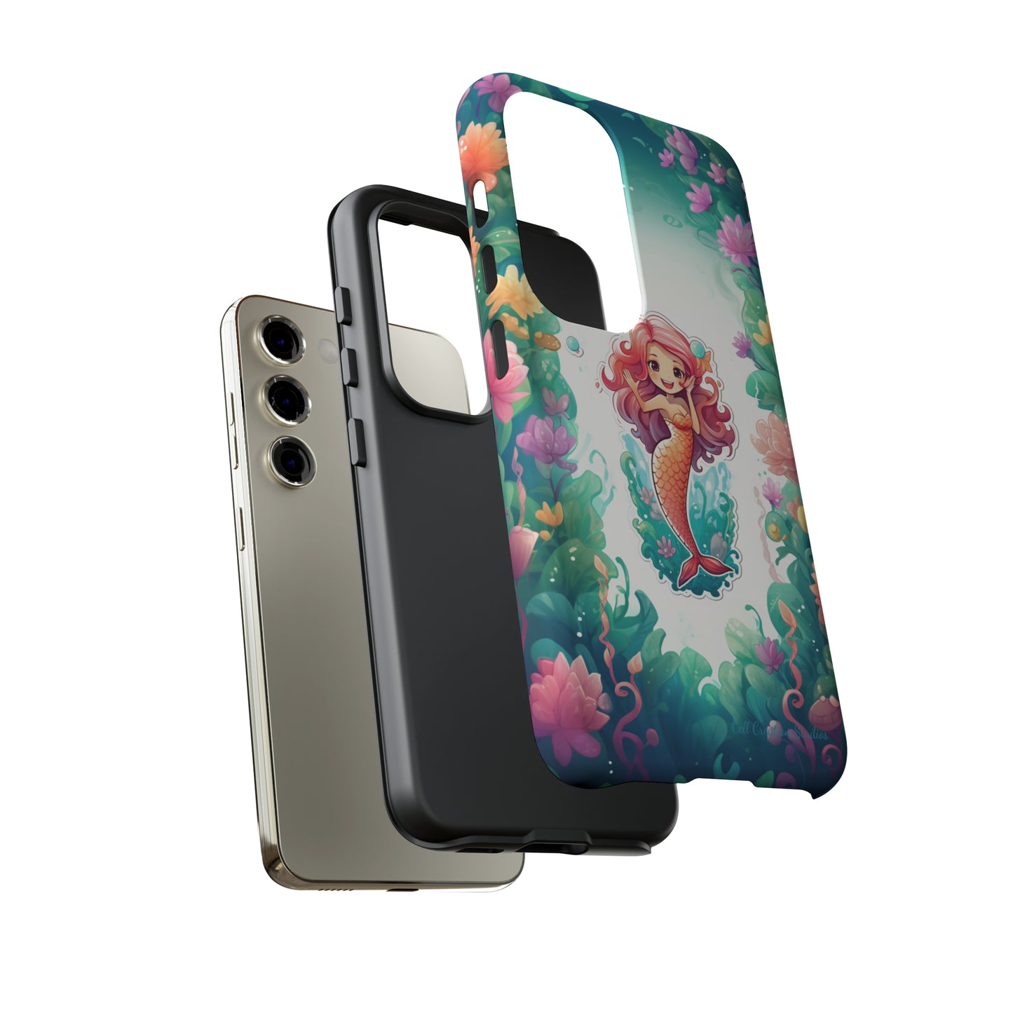 "Pink Seaflower Mermaid" -Tough Samsung Phone Cases