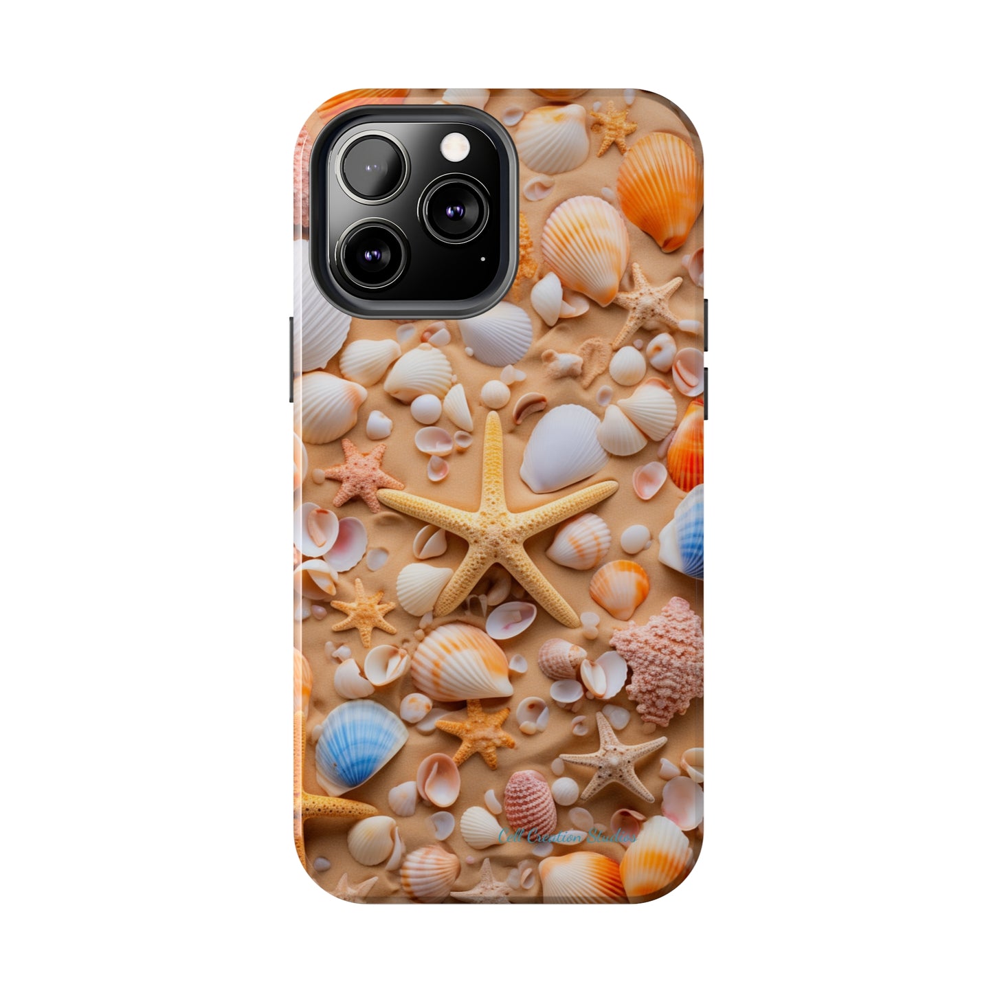 "Seaside Serenity Phone Case: Starfish and Seashells" -Tough Phone Cases