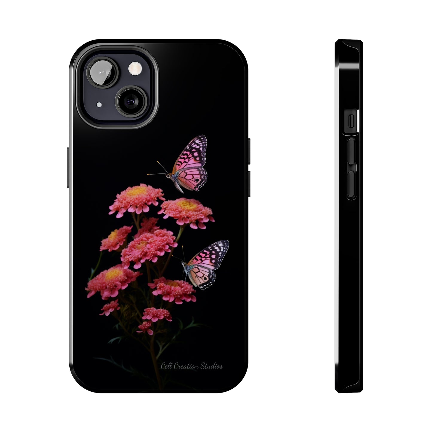 "Achillea Desert Eve Deep Rose & Butterfly" Phone Case -Tough Phone Cases