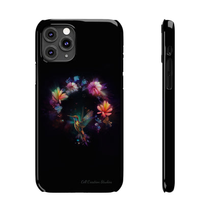 Introducing the "Floral Harmony Hummingbird" Cell Phone Case – Where Elegance Meets Nature -Slim Phone Cases