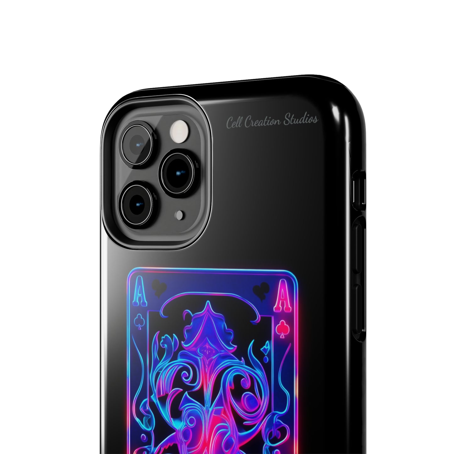 Introducing the "Neon Ace of Hearts" Cell Phone Case – Elevate Your Style with a Dazzling Card -Tough Phone Cases