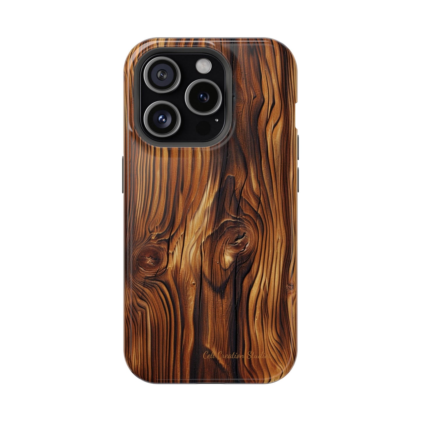 "Wood Grain Elegance" -MagSafe Tough iPhone Cases