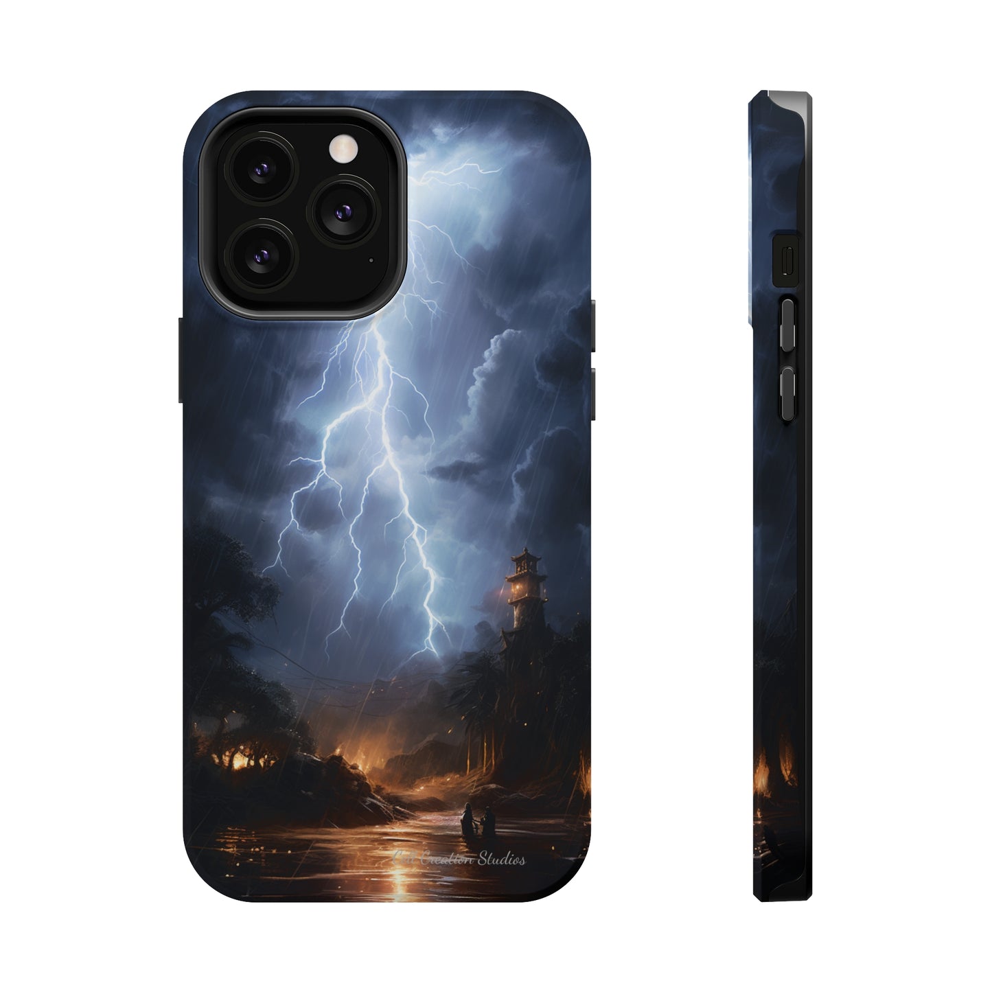 Introducing the "Electric Skies" Cell Phone Case – Unleash the Power of the Storm -MagSafe Tough Cases